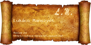 Lukács Manszvét névjegykártya